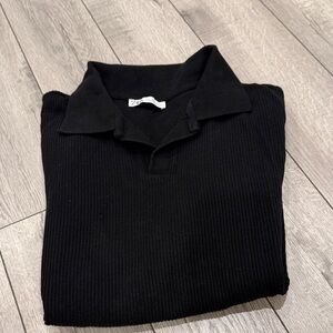 Men's Zara Black Short Sleeve Sweater